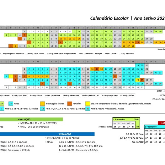Calendário Escolar 2025-26