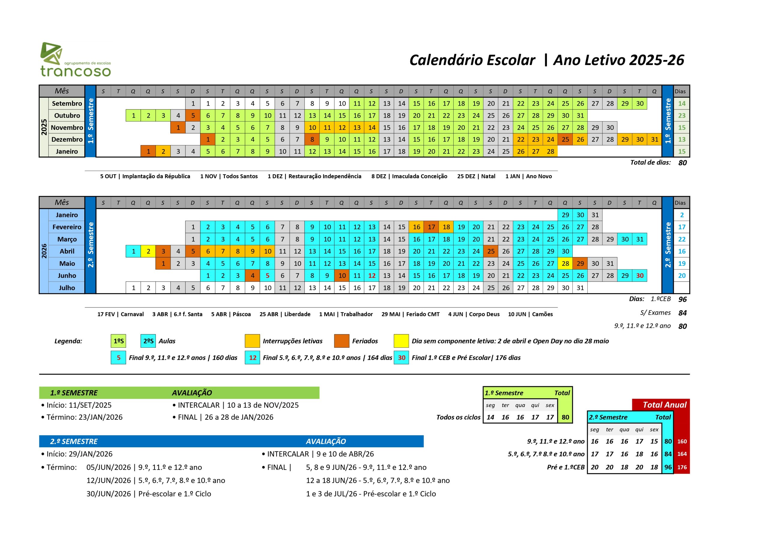 Calendário Escolar 2025-26